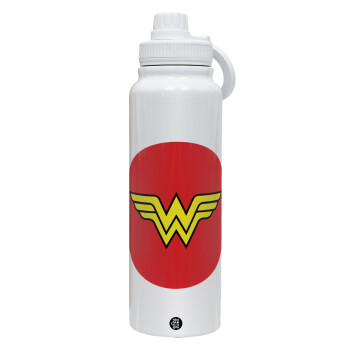 Wonder woman, 1L Stainless Steel Thermal Bottle with Phone Holder & Double Wall Insulation
