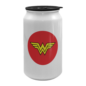 Wonder woman, Κούπα ταξιδιού μεταλλική με καπάκι (tin-can) 500ml