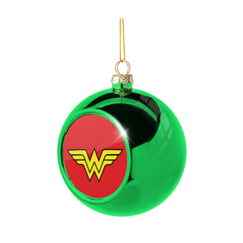 Wonder woman, Χριστουγεννιάτικη μπάλα δένδρου Πράσινη 8cm