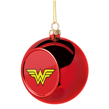 Wonder woman, Χριστουγεννιάτικη μπάλα δένδρου Κόκκινη 8cm