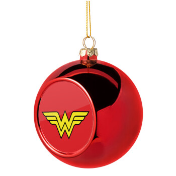 Wonder woman, Christmas tree ball Red 8cm