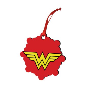 Wonder woman, Χριστουγεννιάτικο στολίδι snowflake ξύλινο 7.5cm