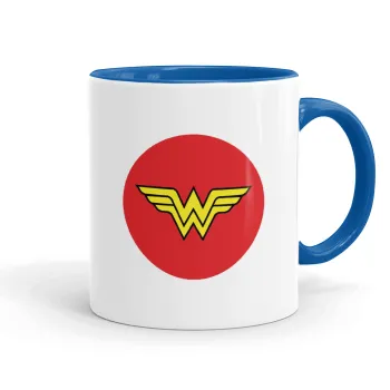 Wonder woman, Κούπα χρωματιστή μπλε, κεραμική, 330ml