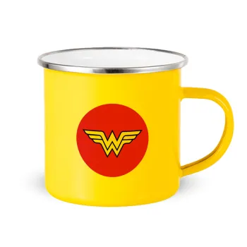 Wonder woman, Yellow Enamel Metallic Cup 360ml