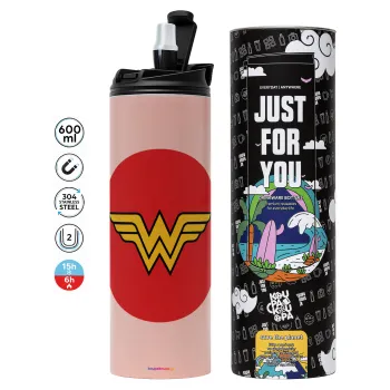Wonder woman, Tumbler stainless steel PINK 600ml