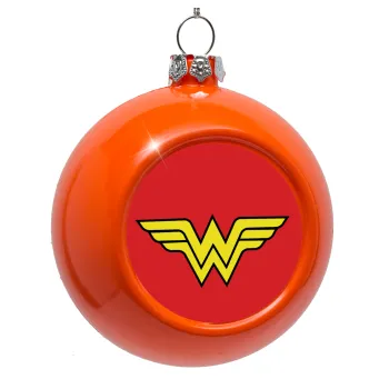Wonder woman, Orange Christmas tree ornament bauble 8cm