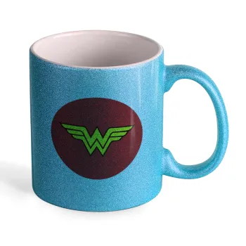 Wonder woman, Κούπα Σιέλ Glitter που γυαλίζει, κεραμική, 330ml