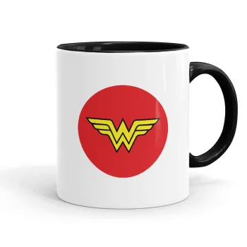 Wonder woman, Mug colored black, ceramic, 330ml