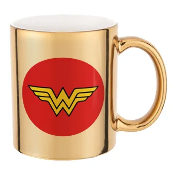 Wonder woman, Mug ceramic, gold mirror, 330ml
