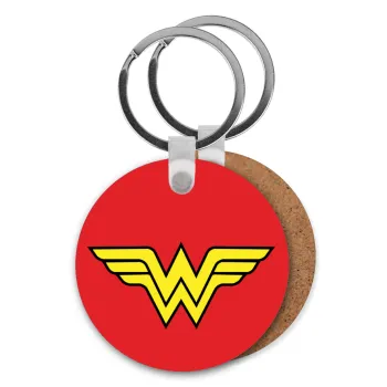 Wonder woman, Μπρελόκ Ξύλινο στρογγυλό MDF Φ5cm