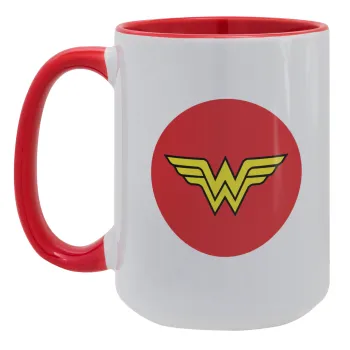Wonder woman, Κούπα Mega 15oz, κεραμική Κόκκινη, 450ml