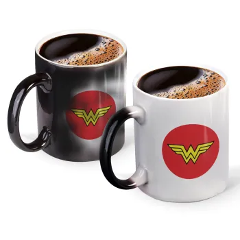 Wonder woman, Color changing magic Mug, ceramic, 330ml when adding hot liquid inside, the black colour desappears (1 pcs)