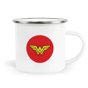 Wonder woman, Κούπα Μεταλλική εμαγιέ λευκη 360ml
