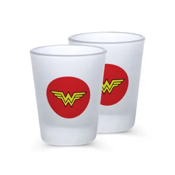 Wonder woman, Σφηνοπότηρα γυάλινα 45ml του πάγου (2 τεμάχια)