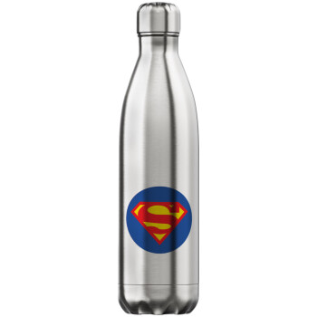 Superman, Μεταλλικό παγούρι θερμός Inox (Stainless steel), διπλού τοιχώματος, 750ml