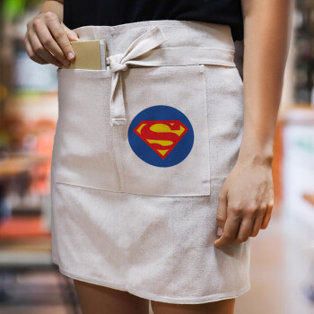 Superman, Ποδιά Μέσης με διπλή τσέπη Barista/Bartender, Beige