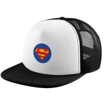 Superman, Καπέλο Ενηλίκων Soft Trucker με Δίχτυ Black/White (POLYESTER, ΕΝΗΛΙΚΩΝ, UNISEX, ONE SIZE)