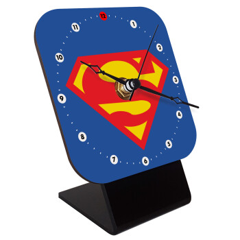 Superman, Επιτραπέζιο ρολόι ξύλινο με δείκτες (10cm)