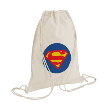 Superman, Τσάντα πλάτης πουγκί GYMBAG natural (28x40cm)