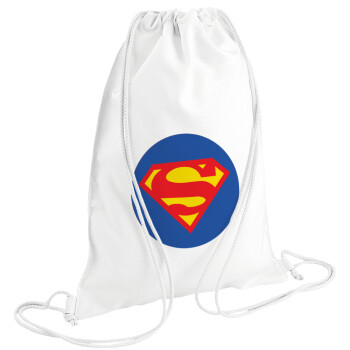 Superman, Τσάντα πλάτης πουγκί GYMBAG λευκή (28x40cm)