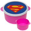 Superman, ΡΟΖ παιδικό δοχείο φαγητού (lunchbox) πλαστικό (BPA-FREE) Lunch Βox M16 x Π16 x Υ8cm