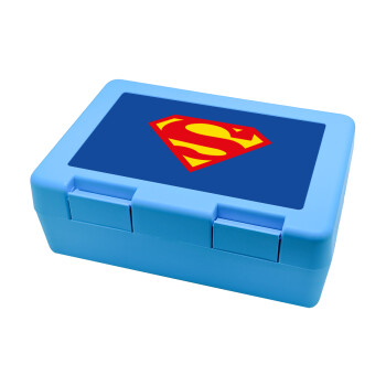 Superman, Παιδικό δοχείο κολατσιού ΓΑΛΑΖΙΟ 185x128x65mm (BPA free πλαστικό)