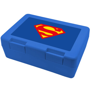 Superman, Παιδικό δοχείο κολατσιού ΜΠΛΕ 185x128x65mm (BPA free πλαστικό)