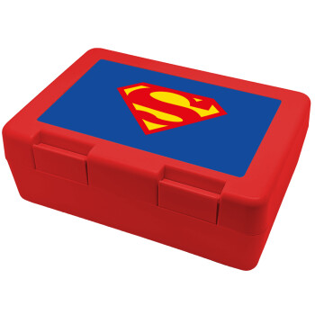 Superman, Παιδικό δοχείο κολατσιού ΚΟΚΚΙΝΟ 185x128x65mm (BPA free πλαστικό)
