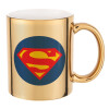 Superman, Κούπα κεραμική, χρυσή καθρέπτης, 330ml
