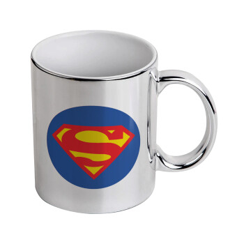 Superman, Κούπα κεραμική, ασημένια καθρέπτης, 330ml