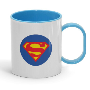 Superman, Κούπα (πλαστική) (BPA-FREE) Polymer Μπλε για παιδιά, 330ml