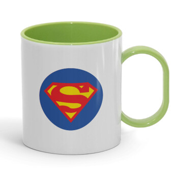 Superman, Κούπα (πλαστική) (BPA-FREE) Polymer Πράσινη για παιδιά, 330ml