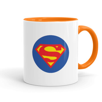 Superman, Κούπα χρωματιστή πορτοκαλί, κεραμική, 330ml