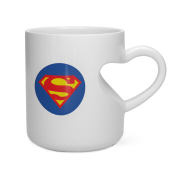 Superman, Κούπα καρδιά λευκή, κεραμική, 330ml