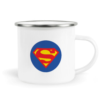 Superman, Metallic enamel cup white 360ml