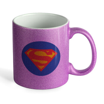 Superman, Κούπα Μωβ Glitter που γυαλίζει, κεραμική, 330ml