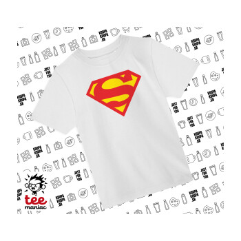 Superman, Άνετο παιδικό T-Shirt ΛΕΥΚΟ από 100% βαμβάκι, για κάθε μέρα. Vegan & OEKO-TEX πιστοποιημένο.