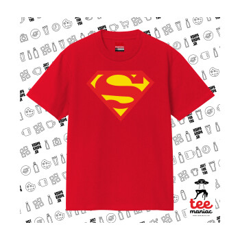 Superman, Κλασικό T-Shirt, διπλής ραφής, χωρίς πλευρικές ραφές ΚΟΚΚΙΝΟ από 100% βαμβάκι. Vegan & OEKO-TEX πιστοποιημένο.