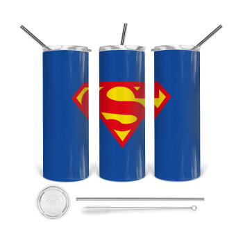 Superman, 360 Eco friendly stainless steel tumbler 600ml, with metal straw & cleaning brush