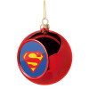 Superman, Χριστουγεννιάτικη μπάλα δένδρου Κόκκινη 8cm