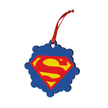 Superman, Χριστουγεννιάτικο στολίδι snowflake ξύλινο 7.5cm