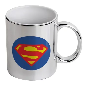 Superman, Mug ceramic, silver mirror, 330ml