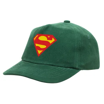 Superman, Children's Baseball Cap, 100% Cotton Drill, GREEN (COTTON, CHILDREN'S, ONE SIZE)