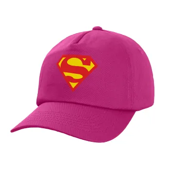 Superman, Καπέλο Ενηλίκων Baseball, 100% Βαμβακερό,  Φούξια,(purple) (ΒΑΜΒΑΚΕΡΟ, ΕΝΗΛΙΚΩΝ, UNISEX, ONE SIZE)