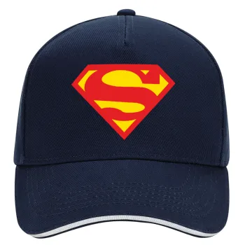 Superman, DRILL Adult Ultimate Hat BLUE/WHITE, (100% COTTON, ADULT, UNISEX, ONE SIZE)