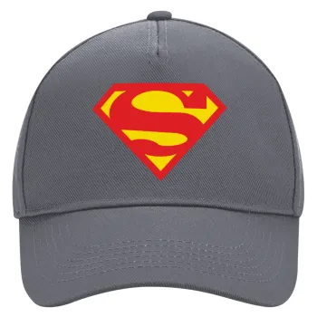 Superman, Καπέλο Ενηλίκων Ultimate Γκρι, (100% ΒΑΜΒΑΚΕΡΟ DRILL, ΕΝΗΛΙΚΩΝ, UNISEX, ONE SIZE)