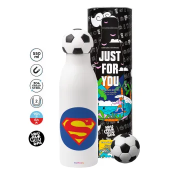 Superman, Soccer Metal mug thermos, double wall, 550ml