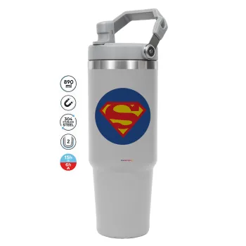 Superman, GREY color, 890ml (30oz) stainless Steel Tumbler with Handle