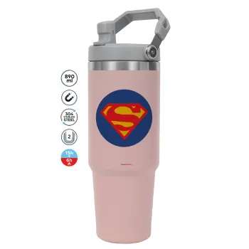 Superman, Pink color, 890ml (30oz) stainless Steel Tumbler with Handle