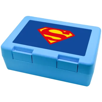 Superman, Παιδικό δοχείο κολατσιού ΓΑΛΑΖΙΟ 185x128x65mm (BPA free πλαστικό)